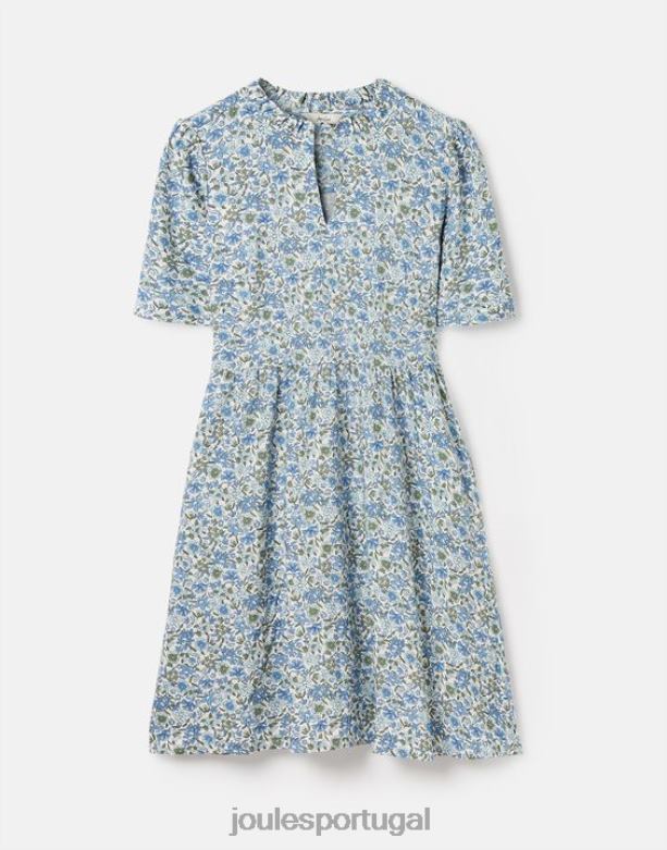 vestido curto decote lotty babado mulheres cantiga azul Joules vestuário 2X26V17