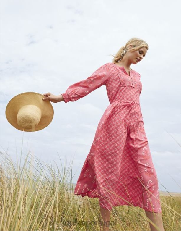 vestido de babado acolchoado Therese mulheres rosa rosa Joules vestuário 2X26V41