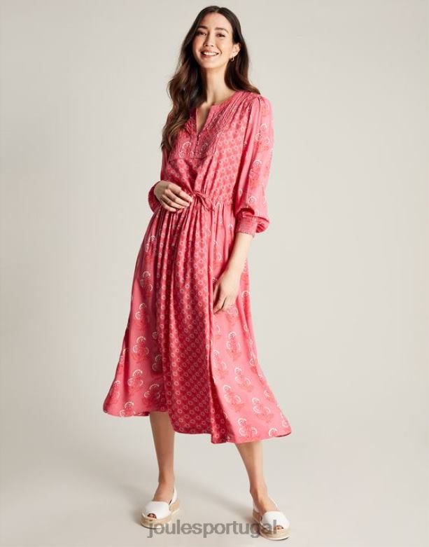 vestido de babado acolchoado Therese mulheres rosa rosa Joules vestuário 2X26V41