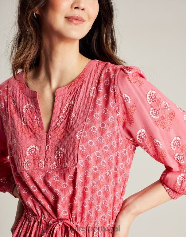 vestido de babado acolchoado Therese mulheres rosa rosa Joules vestuário 2X26V41