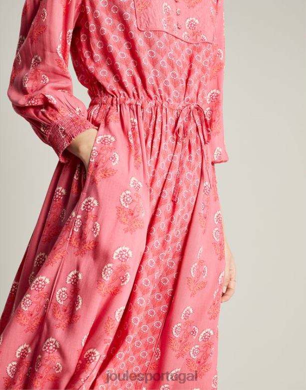 vestido de babado acolchoado Therese mulheres rosa rosa Joules vestuário 2X26V41