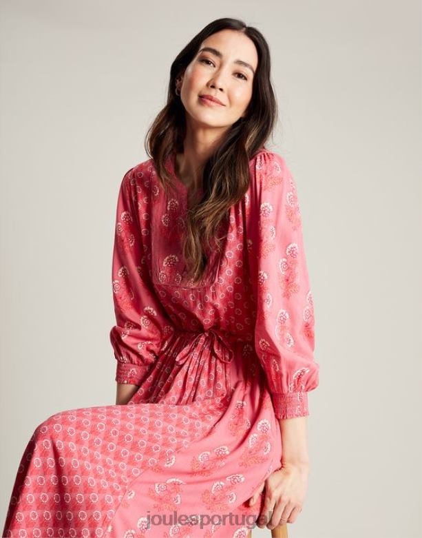 vestido de babado acolchoado Therese mulheres rosa rosa Joules vestuário 2X26V41