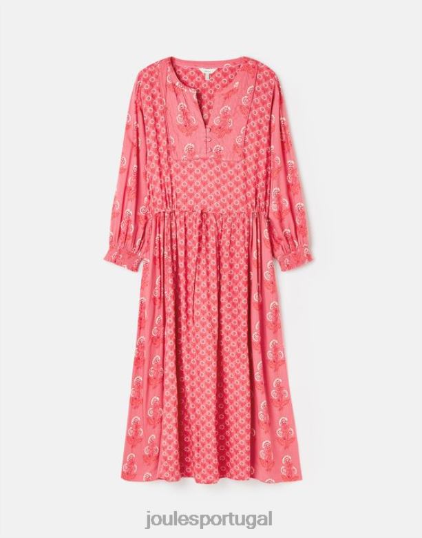 vestido de babado acolchoado Therese mulheres rosa rosa Joules vestuário 2X26V41
