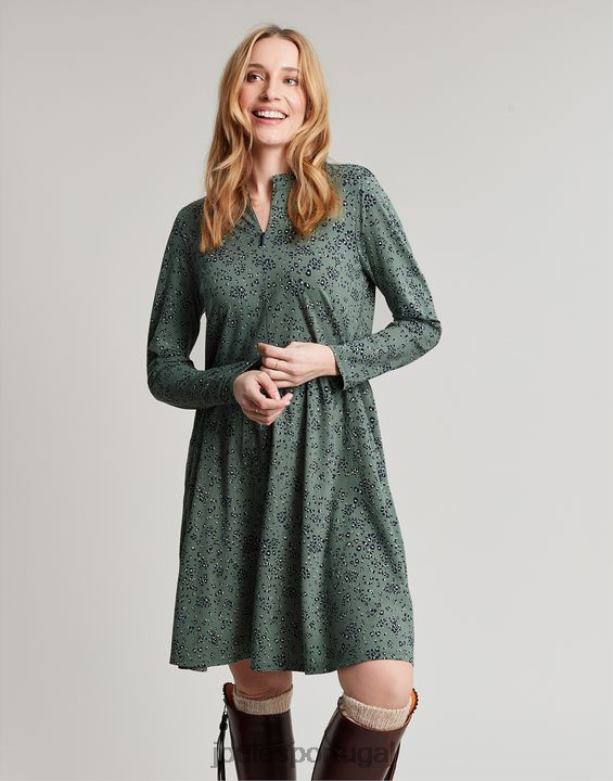 vestido de jérsei com zíper aurora mulheres leopardo louro Joules vestuário 2X26V19