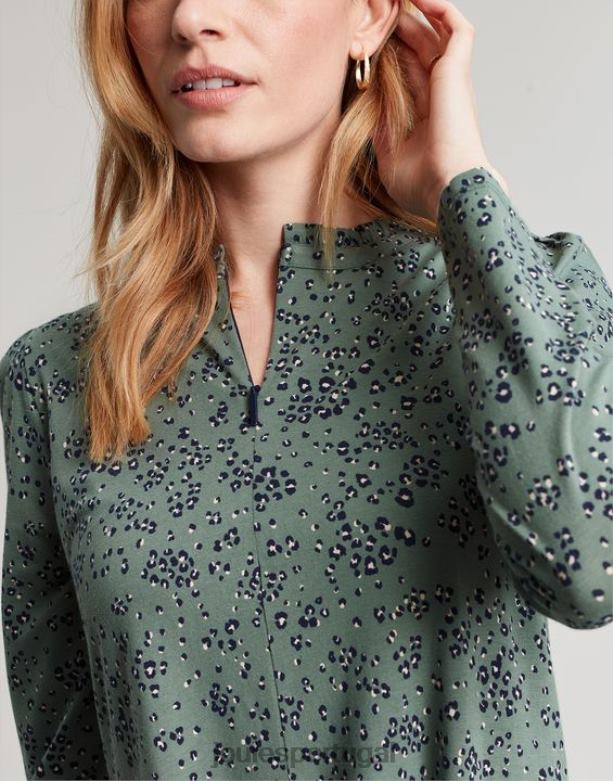 vestido de jérsei com zíper aurora mulheres leopardo louro Joules vestuário 2X26V19
