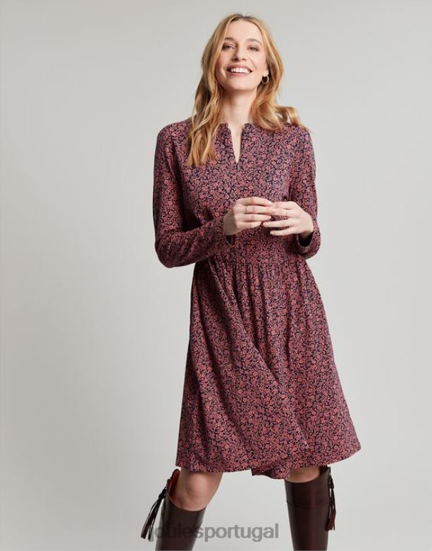 vestido de jérsei com zíper aurora mulheres rosa cantiga Joules vestuário 2X26V38
