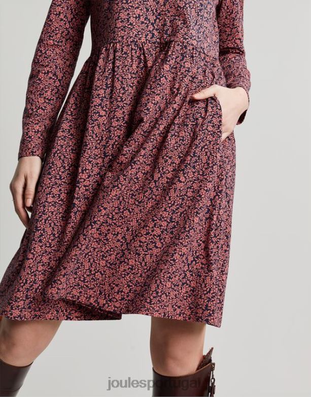 vestido de jérsei com zíper aurora mulheres rosa cantiga Joules vestuário 2X26V38
