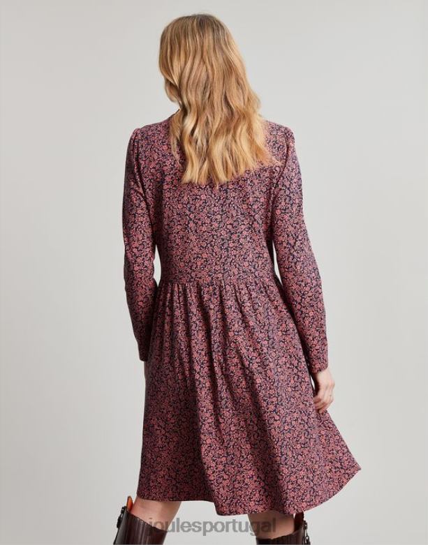vestido de jérsei com zíper aurora mulheres rosa cantiga Joules vestuário 2X26V38