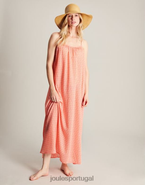 vestido de praia amanda mulheres cantiga laranja Joules vestuário 2X26V70
