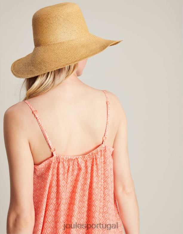 vestido de praia amanda mulheres cantiga laranja Joules vestuário 2X26V70