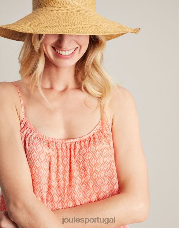 vestido de praia amanda mulheres cantiga laranja Joules vestuário 2X26V70