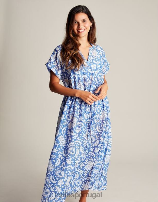 vestido de praia brooke mulheres floral azul Joules vestuário 2X26V4