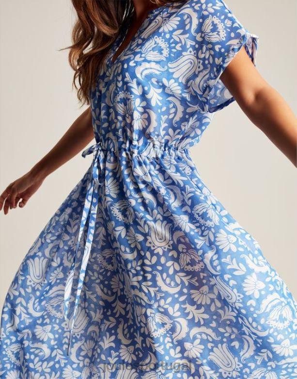 vestido de praia brooke mulheres floral azul Joules vestuário 2X26V4