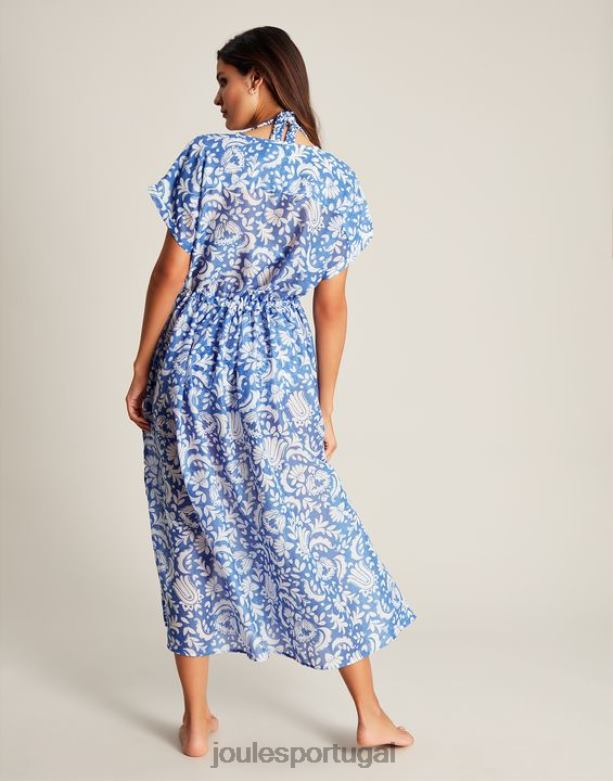 vestido de praia brooke mulheres floral azul Joules vestuário 2X26V4