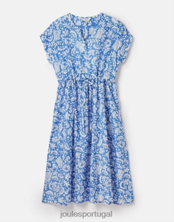 vestido de praia brooke mulheres floral azul Joules vestuário 2X26V4