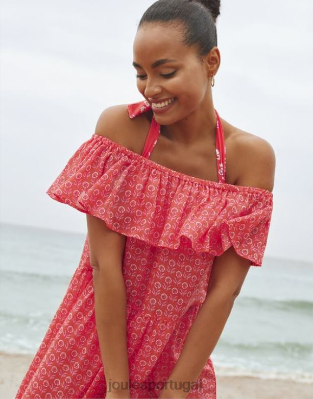 vestido de praia de samambaia mulheres rosa floral Joules vestuário 2X26V91