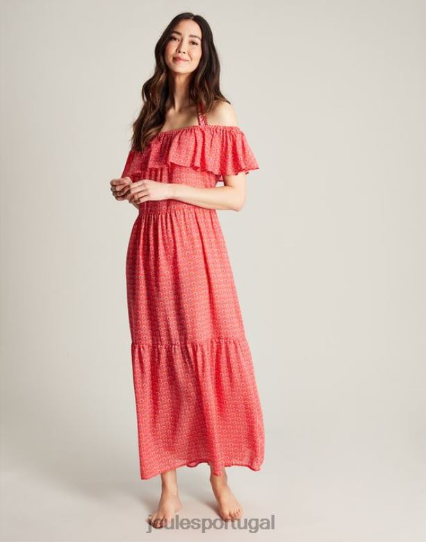 vestido de praia de samambaia mulheres rosa floral Joules vestuário 2X26V91