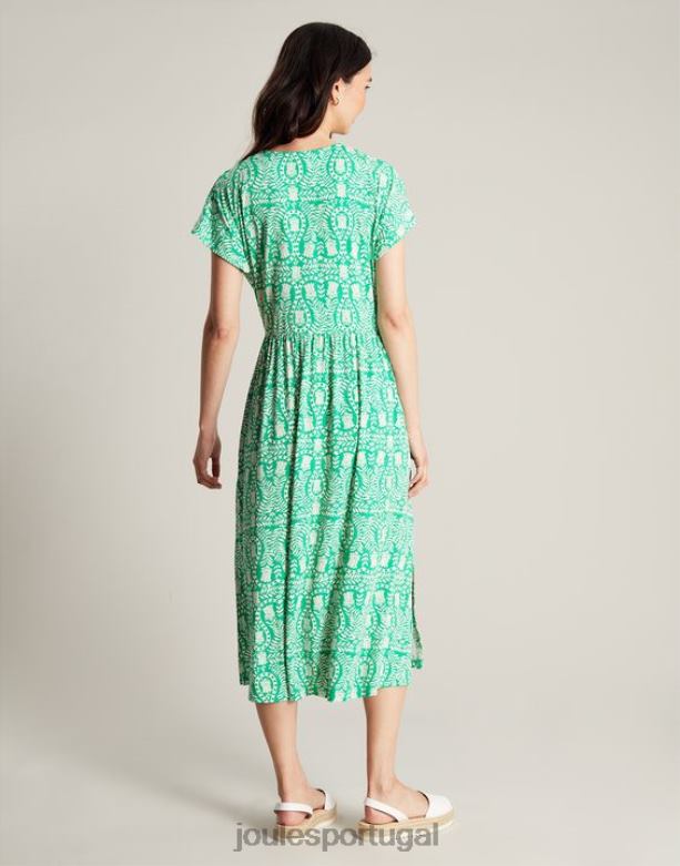 vestido nia jersey mulheres floral verde Joules vestuário 2X26V56