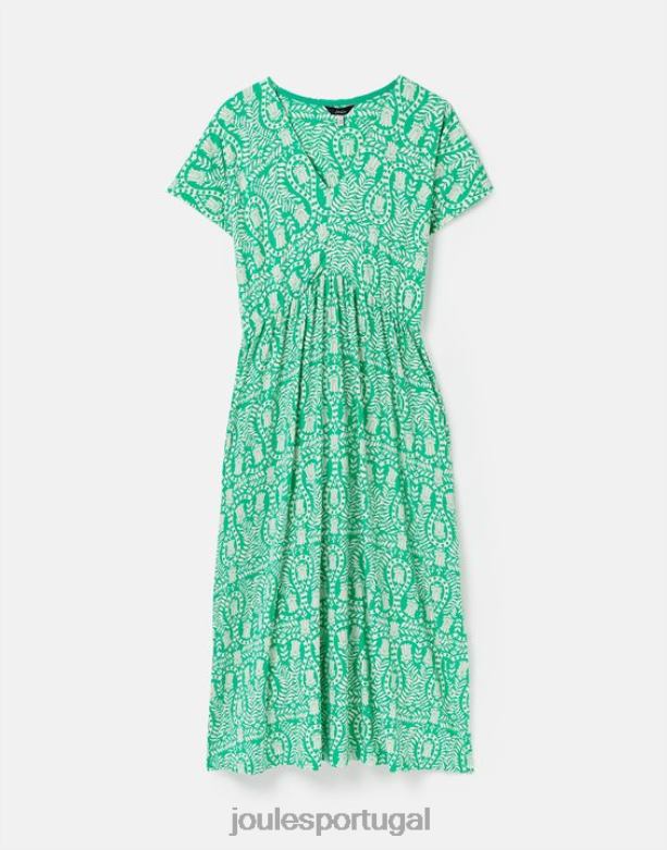 vestido nia jersey mulheres floral verde Joules vestuário 2X26V56