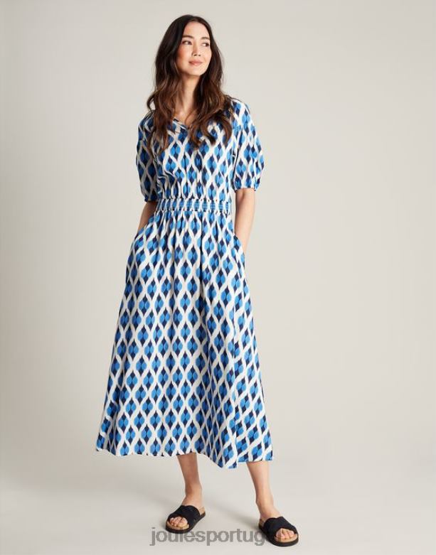 vestido rochelle mulheres ikat azul Joules vestuário 2X26V48