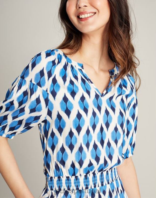 vestido rochelle mulheres ikat azul Joules vestuário 2X26V48