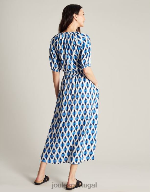 vestido rochelle mulheres ikat azul Joules vestuário 2X26V48
