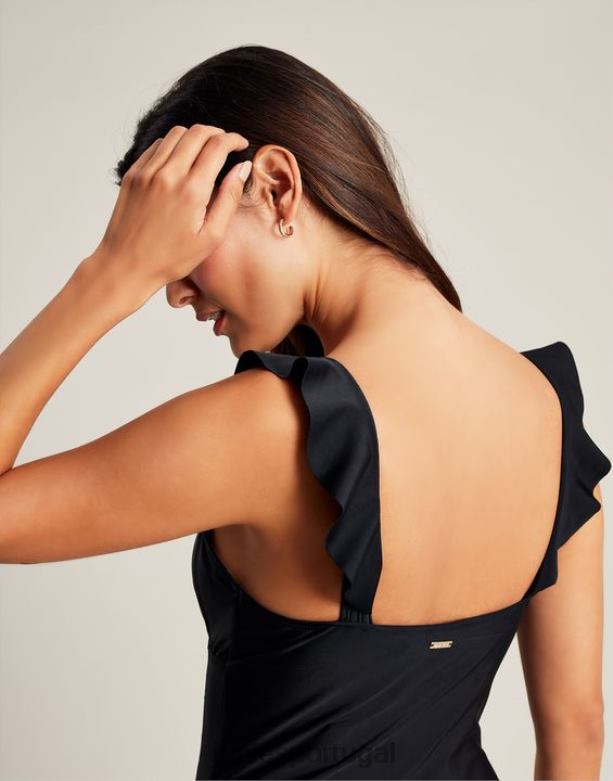 maiô com babado peônia mulheres verdadeiro Preto Joules vestuário 2X26V110