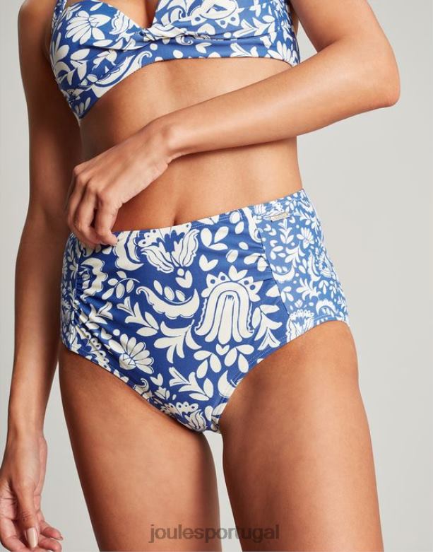 parte de baixo do biquíni jasmim mulheres mosaico azul Joules vestuário 2X26V124