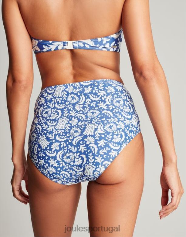 parte de baixo do biquíni jasmim mulheres mosaico azul Joules vestuário 2X26V124