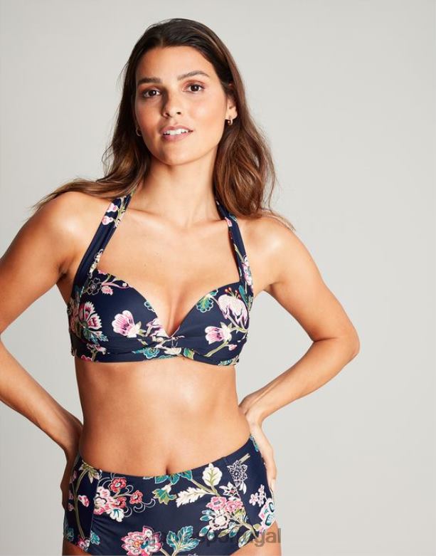 top de biquíni jasmim mulheres floral marinho Joules vestuário 2X26V132