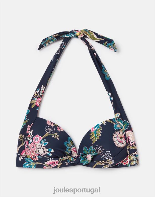top de biquíni jasmim mulheres floral marinho Joules vestuário 2X26V132