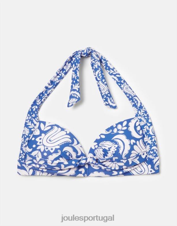 top de biquíni jasmim mulheres mosaico azul Joules vestuário 2X26V131