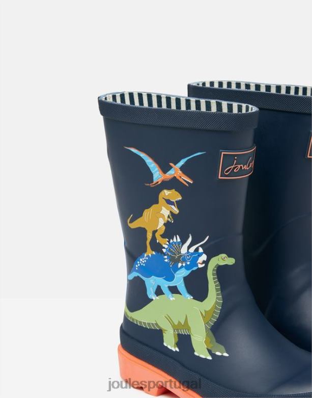 galochas estampadas Rapazes dinossauro da marinha francesa Joules calçados 2X26V388