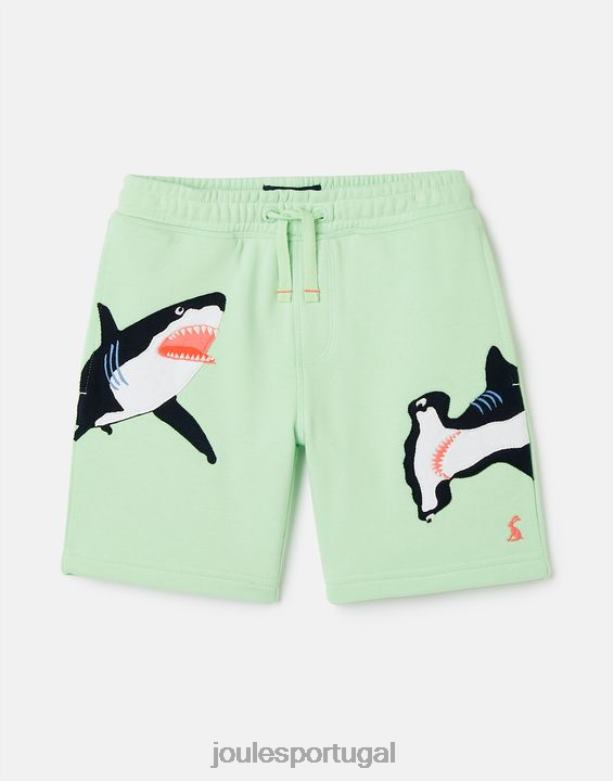 shorts de moletom novidade hamden 2-8 anos Rapazes tubarões verdes claros Joules vestuário 2X26V351