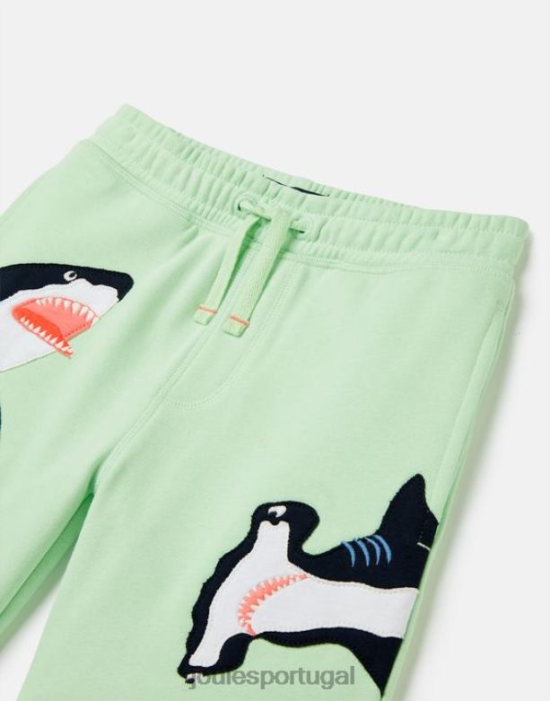 shorts de moletom novidade hamden 2-8 anos Rapazes tubarões verdes claros Joules vestuário 2X26V351