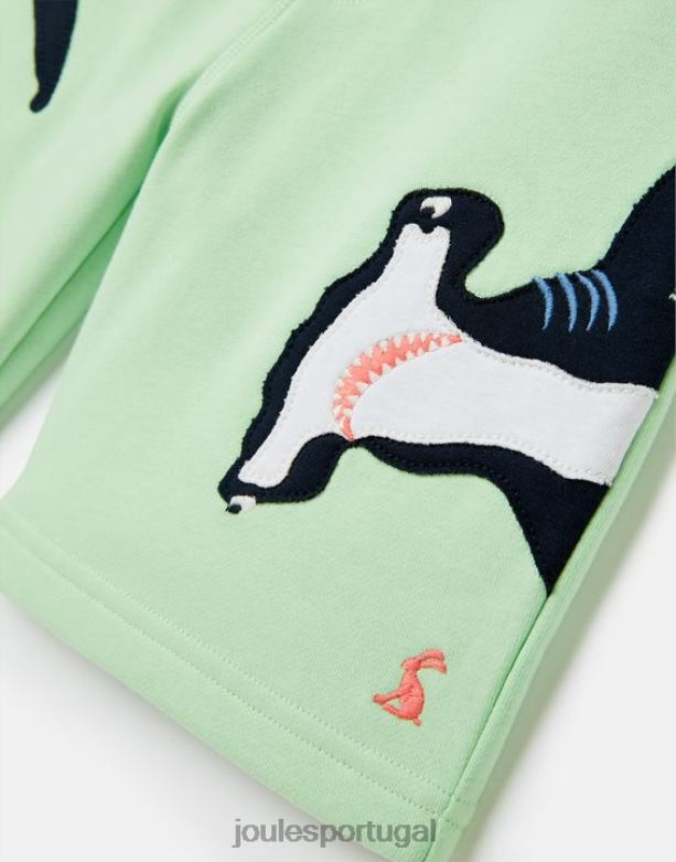 shorts de moletom novidade hamden 2-8 anos Rapazes tubarões verdes claros Joules vestuário 2X26V351