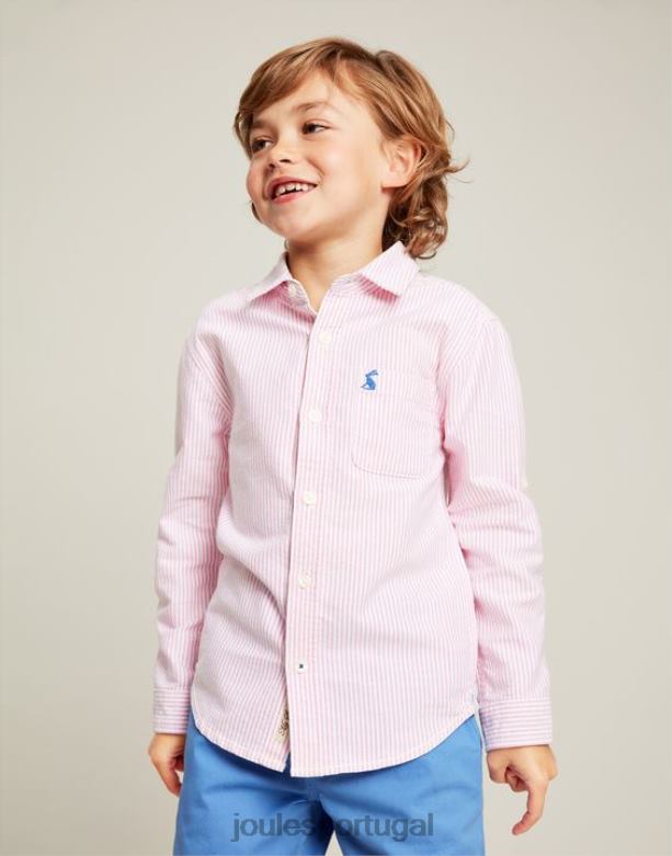 camisa listrada oxford 2 a 12 anos Rapazes rosa Joules vestuário 2X26V340