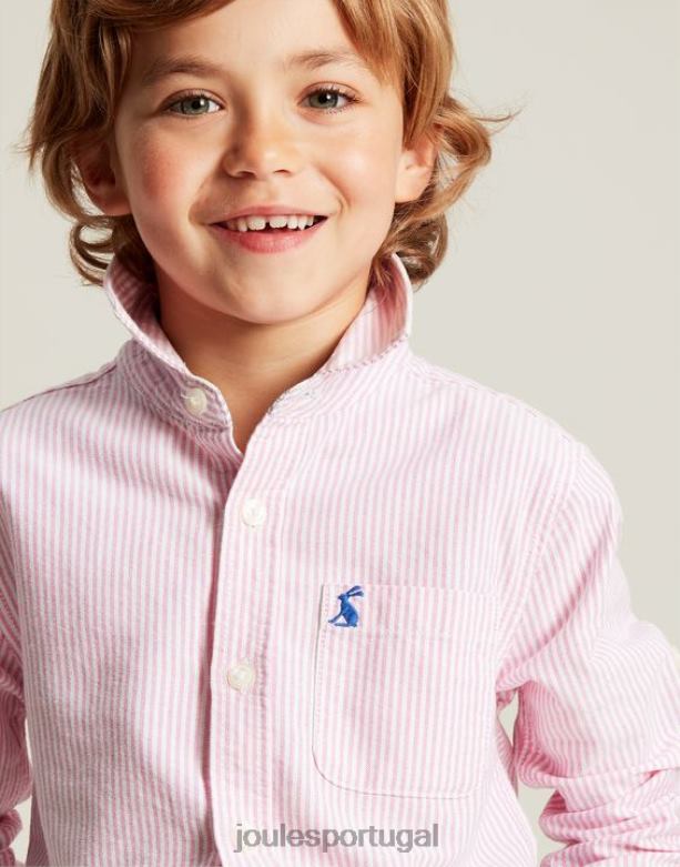 camisa listrada oxford 2 a 12 anos Rapazes rosa Joules vestuário 2X26V340