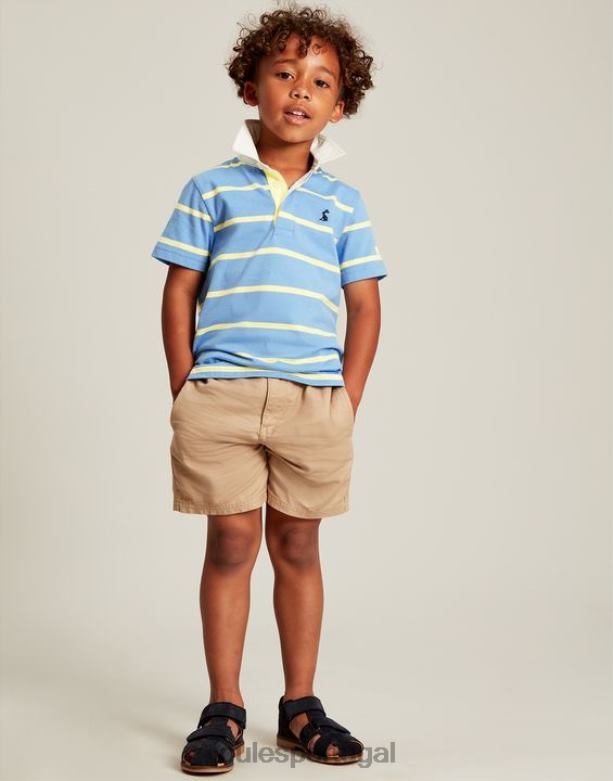 camisa pólo jersey listrada ozzy 2-12 anos Rapazes faixa azul amarela Joules vestuário 2X26V350