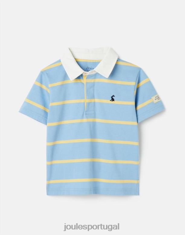 camisa pólo jersey listrada ozzy 2-12 anos Rapazes faixa azul amarela Joules vestuário 2X26V350