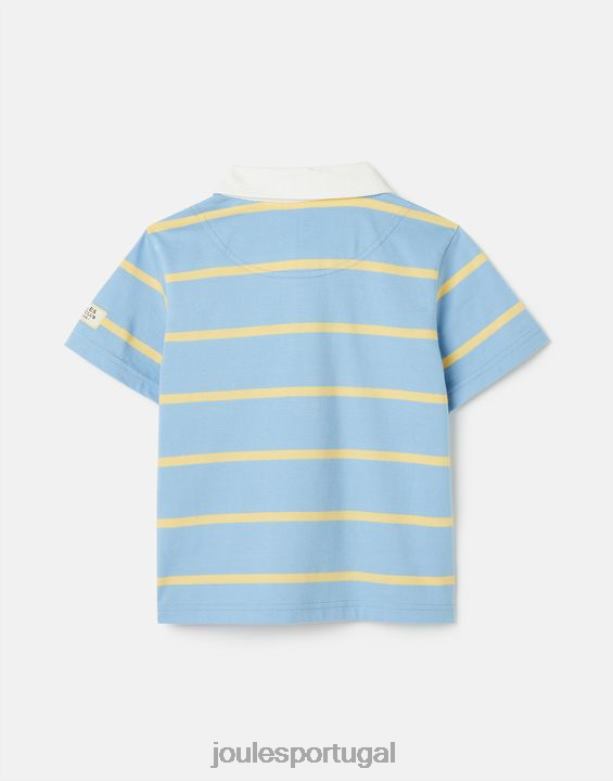 camisa pólo jersey listrada ozzy 2-12 anos Rapazes faixa azul amarela Joules vestuário 2X26V350