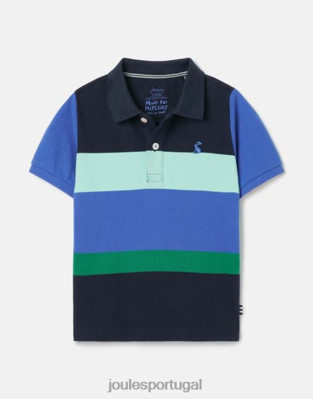 camisa pólo listra avelã 2-12 anos Rapazes listra azul multi Joules vestuário 2X26V385