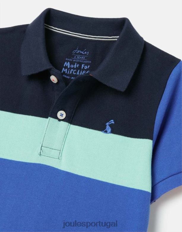 camisa pólo listra avelã 2-12 anos Rapazes listra azul multi Joules vestuário 2X26V385