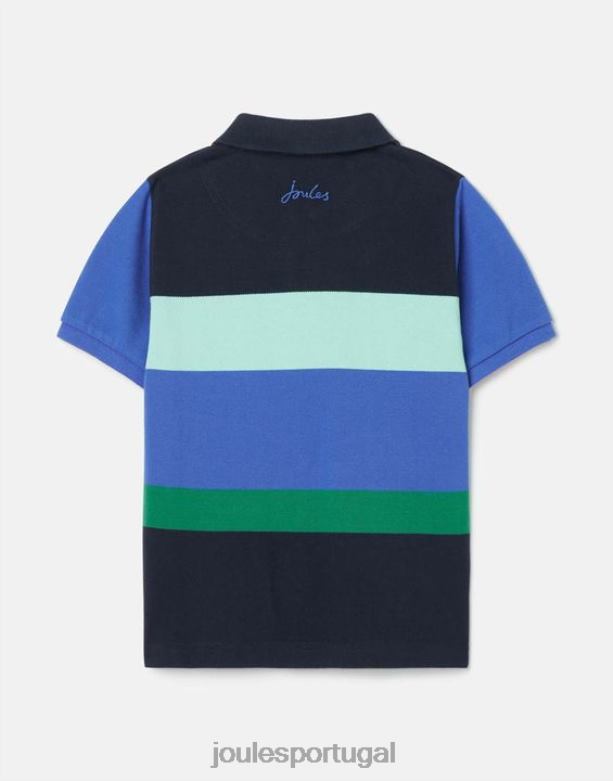 camisa pólo listra avelã 2-12 anos Rapazes listra azul multi Joules vestuário 2X26V385