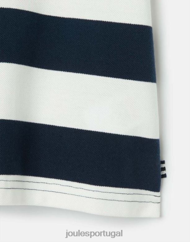camisa pólo listra avelã 2-12 anos Rapazes listra da marinha francesa Joules vestuário 2X26V387