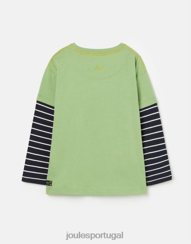 blusa manga longa chomp 2 a 8 anos Rapazes luz verde Joules vestuário 2X26V341