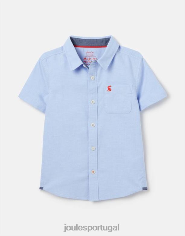 camisa oxford manga curta 2-12 anos Rapazes azul Joules vestuário 2X26V379
