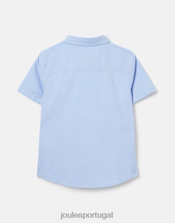 camisa oxford manga curta 2-12 anos Rapazes azul Joules vestuário 2X26V379
