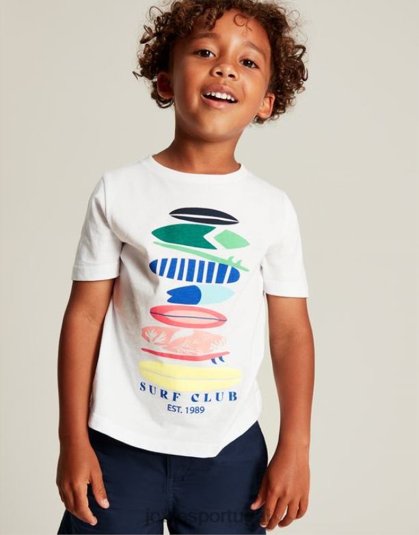 camiseta ben manga curta 2-12 anos Rapazes pranchas de surf brancas Joules vestuário 2X26V362