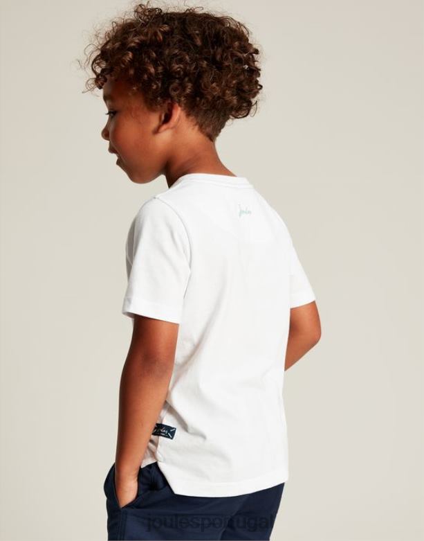 camiseta ben manga curta 2-12 anos Rapazes pranchas de surf brancas Joules vestuário 2X26V362